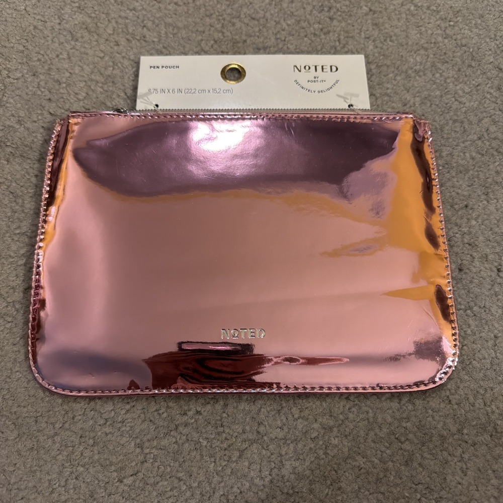 Noted by Post-it Zip Top Metallic Pen Pouch ~ Pink
